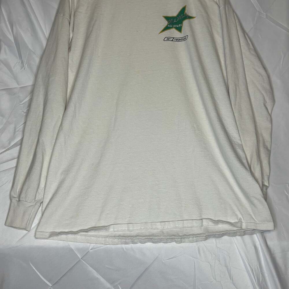 Vintage Reebok Mike Modano All Stars Long Sleeve Shirt, White, Large